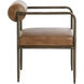 Ajani Tan Leather Dining Armchair